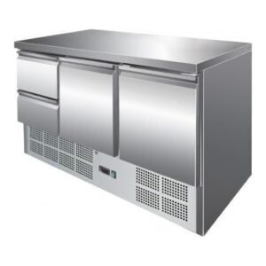 Unterbau Kuehltisch Mit 2 Tueren Und 2 Schubladen 400 L 250W 230V Angebot1